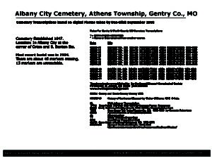 Albany City Cemetery, Athens Twp., Gentry Co., Missouri