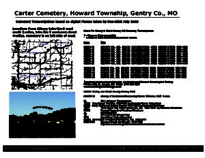 Carter Cemetery, Howard Twp., Gentry Co., Missouri