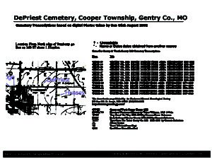 DePriest Cemetery, Cooper Twp., Gentry Co., Missouri