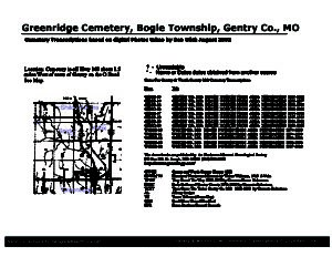 Greenridge Cemetery, Bogle Twp., Gentry Co., Missouri