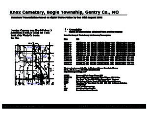 Knox Cemetery, Bogle Twp., Gentry Co., Missouri