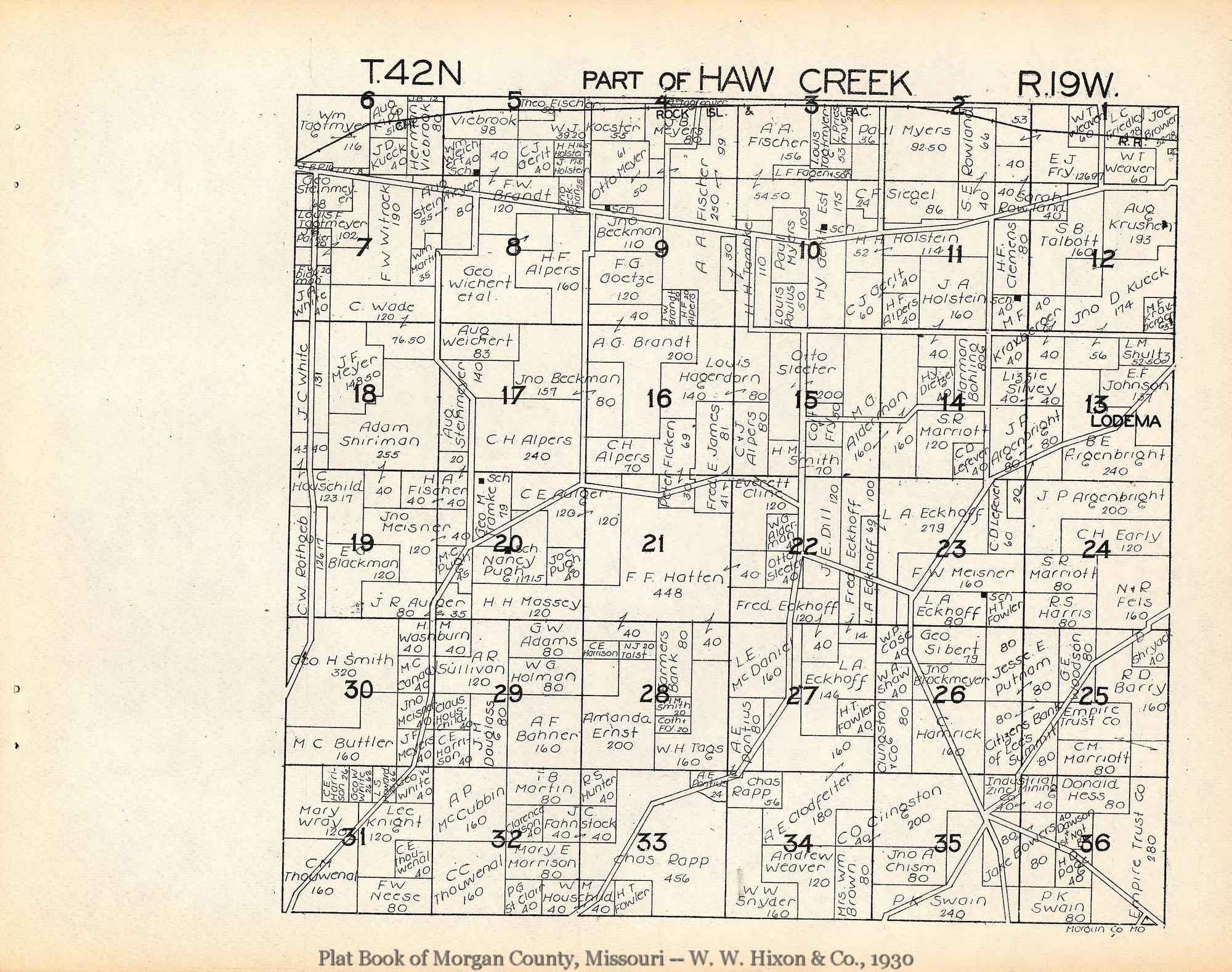 Morgan County Plat Map 1930 Plat Book Of Morgan County