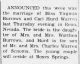 Carl Warren - Virginia Burrows -- Marriage Announcement